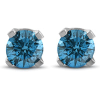 1/3ct Blue Diamond Studs 14 Karat White Gold1