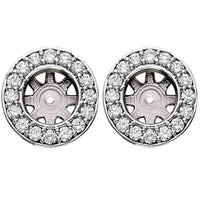 3/4ct Diamond Earring Studs Jackets 14K White  (5.5-6mm)1