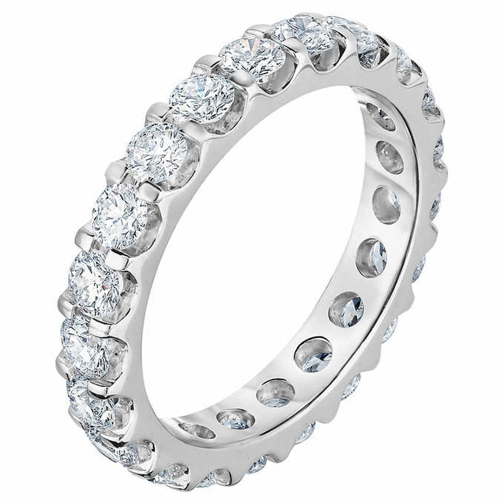 VS/G 2Ct Moissanite Eternity Ring Women's Wedding Band 14k White Gold2