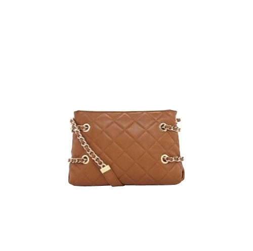 Michael Kors Women's Susannah Brown Leather Messenger Bag With Metal Chain2