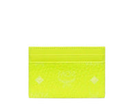 MCM Women's Neon Yellow Visetos Coated Canvas Card Case Holder MXA9AVI72YN0011