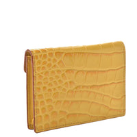 MCM Women's Yellow Crocodile Embossed Leather Mini Flap Coin Wallet MYS9APA65YJ0012