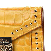 MCM Women's Yellow Crocodile Embossed Leather Mini Flap Coin Wallet MYS9APA65YJ0014