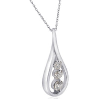 1/2ct 3-Stone Diamond Infinity Pendant 14k White Gold (7/8 inch tall)2