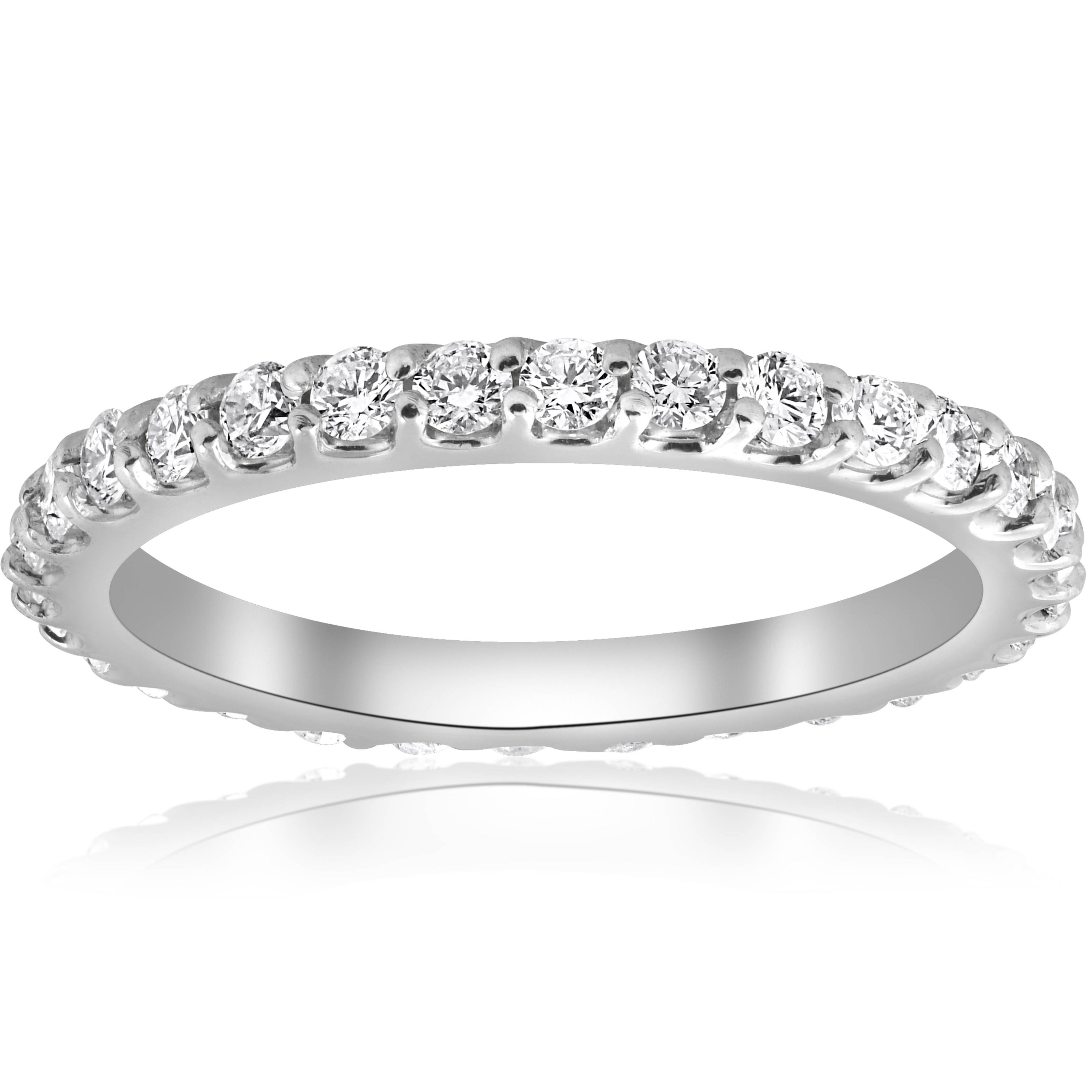 1ct Diamond Eternity Ring 14K White Gold Womens Stackable Wedding Band1