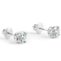 Screw Back 1 Ct T.W. Genuine Diamond Stud Earrings in 14k White or Yellow Gold9