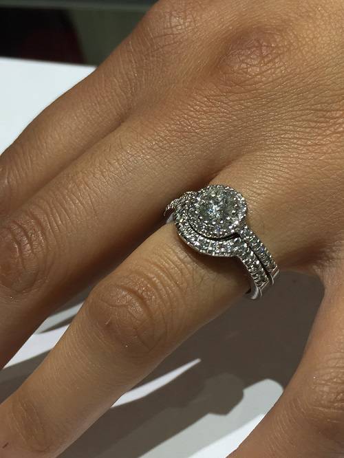 1ct Diamond Engagement Matching Wedding Ring Set 14K White Gold