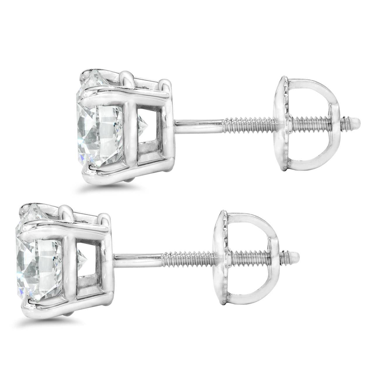 Platinum 1 Ct Diamond Screw Back Studs2