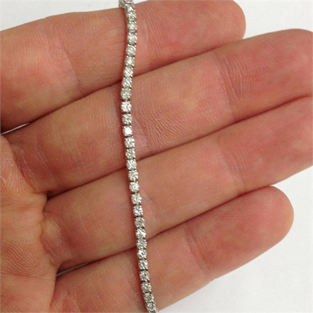 3ct. Round Cut Diamond Tennis Bracelet In 14k White Gold 7"4