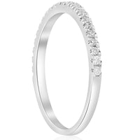 Stackable Band 1/5 Ct Diamond Wedding Band 10K White Gold Womes Anniversary Pave2