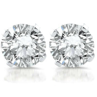 1ct TW Round Diamond Studs 14k White Gold Clarity Enhanced1