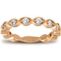 3/8ct Vintage Diamond Stackable Wedding Ring Womens Stackable Band 14k Gold4